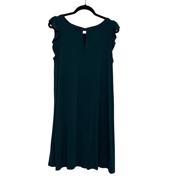 Loft Dress Sleeveless Ruffle Trim Aqua Casual Dress Size M - Picture 2 of 4